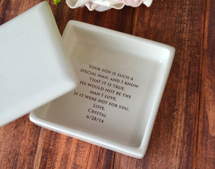 Unique Mother of the Groom Gift - Square Keepsake Box - Thank You for Raising an Incredible Man