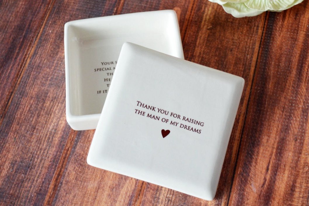 mother in law gift keepsake ceramic box with text on lid and inside