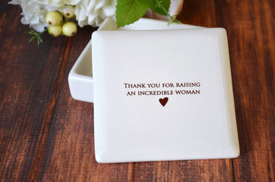 Thank You for Raising an Incredible Woman - Gift From Groom - Square Keepsake Box