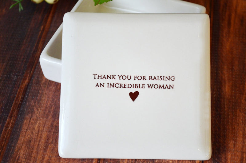 Thank You for Raising an Incredible Woman - Gift From Groom - Square Keepsake Box