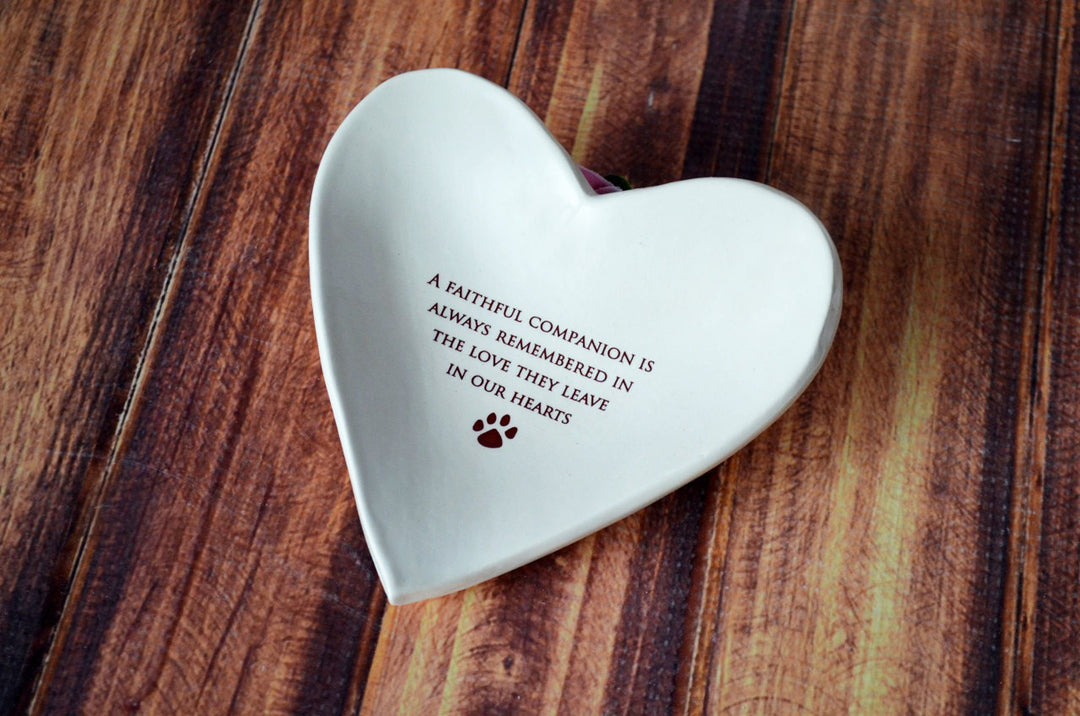 Sympathy Pet Gift - A faithful companion... - Heart Shaped Bowl - READY TO SHIP