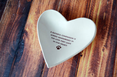 Sympathy Pet Gift - A faithful companion... - Heart Shaped Bowl - READY TO SHIP