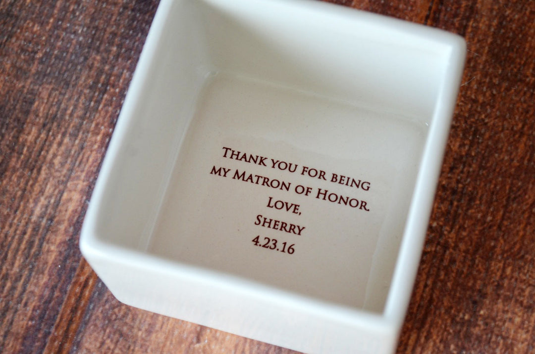 Matron of Honor Gift or Maid of Honor Gift - Deep Square Keepsake Box