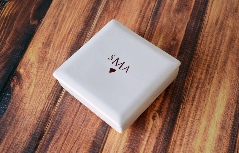 Unique Mother of the Groom Gift - Monogrammed Square Keepsake Box