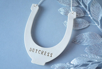 Horseshoe Ornament- Personalized With Name - Gift packaged