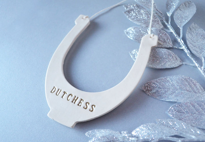 Horseshoe Ornament- Personalized With Name - Gift packaged