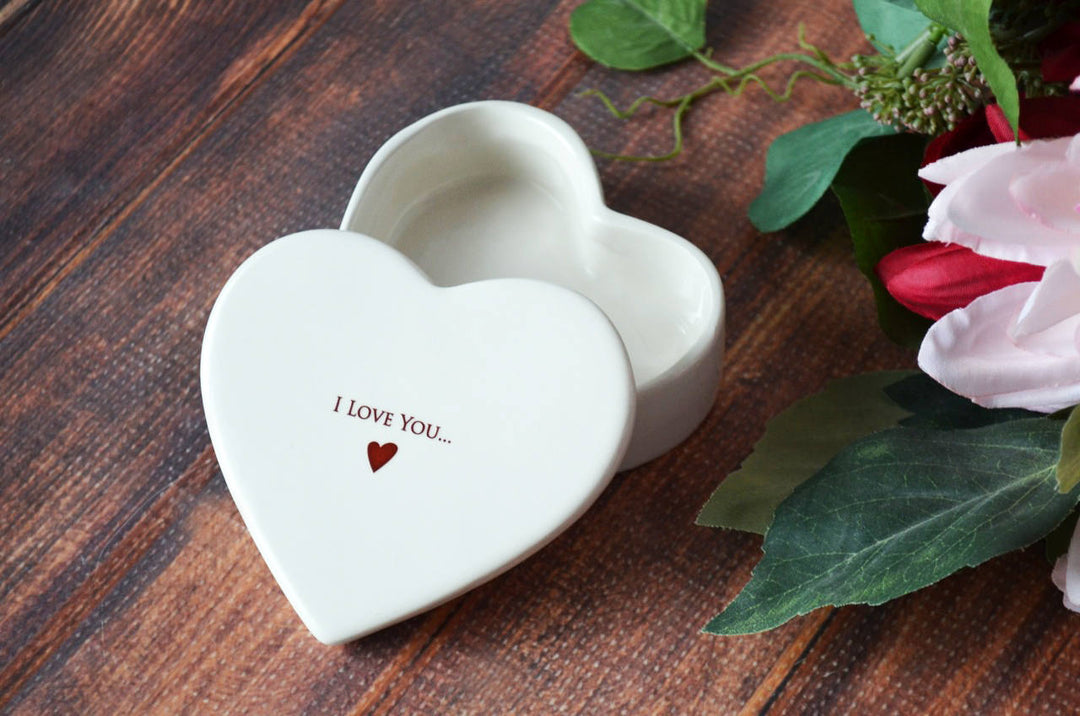 Valentine's Day Gift - I Love You More - READY TO SHIP - Heart Keepsake Box