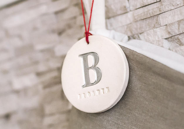 Personalized Christmas Ornament with Initial and Name, Available in Different Letter Colors