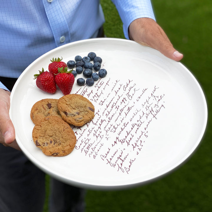 Large Personalized Round Plate with Family Recipe