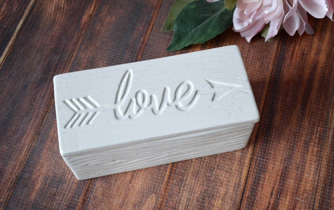 Love Box - Ceramic Wood Grain Keepsake Box - READY TO SHIP