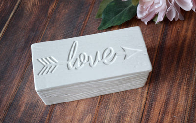 Love Box - Ceramic Wood Grain Keepsake Box - READY TO SHIP