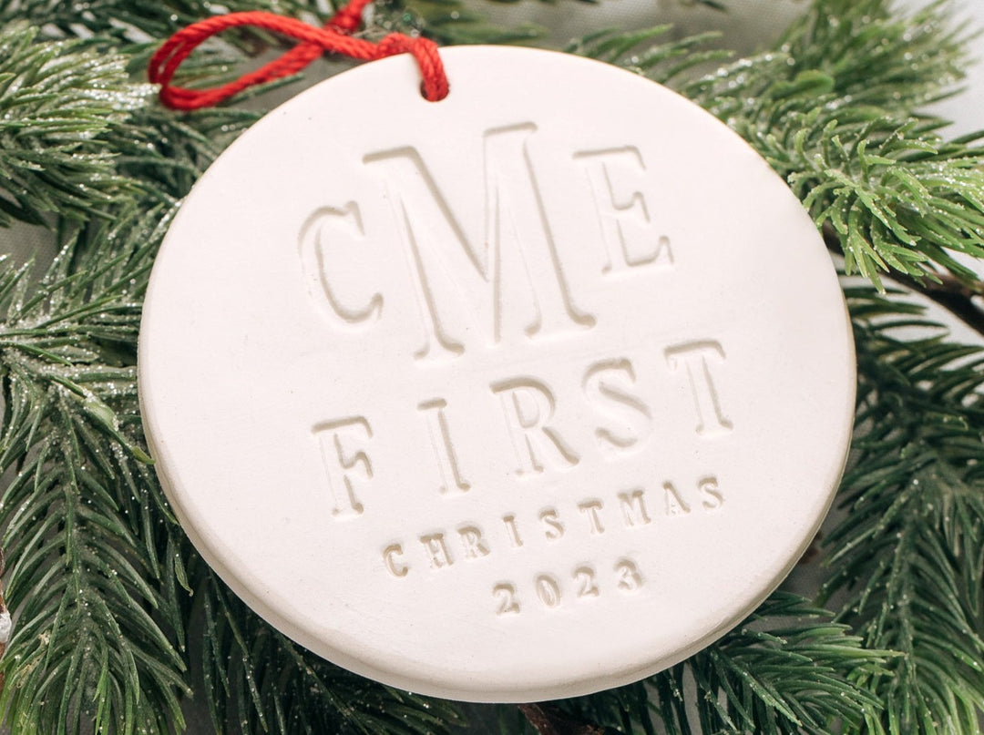 Monogramed First Christmas Ornament 2024