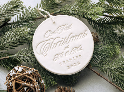 Personalized Our First Christmas as Mr. & Mrs. Ornament 2023