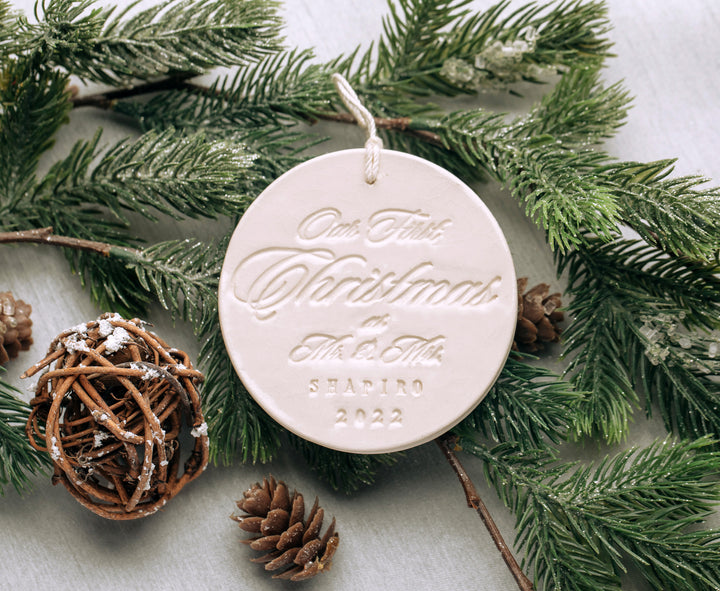 Personalized Our First Christmas as Mr. & Mrs. Ornament 2024