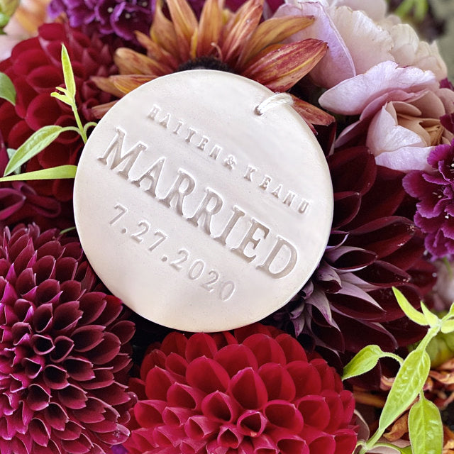 Just Married Ornament - Wedding Gift or Christmas Gift - With Names and Date