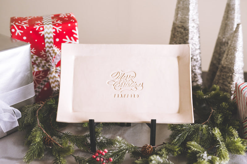 Christmas Gift - Merry Christmas Personalized Platter with Name