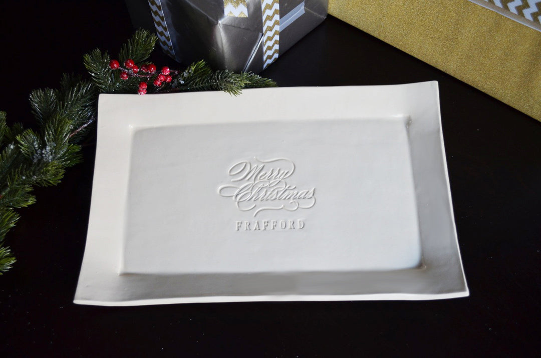 Christmas Gift - Merry Christmas Personalized Platter with Name