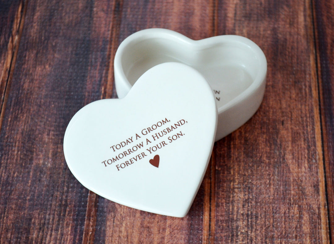 Mother of the Groom Gift | Heart Keepsake Box | Today a Groom, Tomorrow a Husband, Forever Your Son | READY TO SHIP