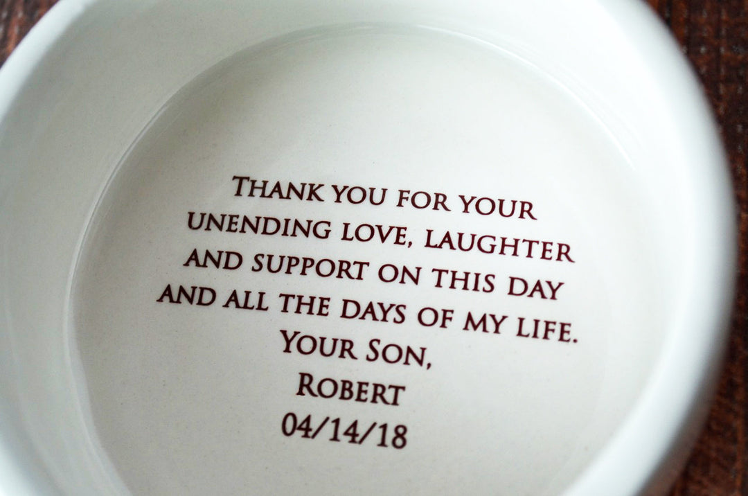 The Love Between a Mother and Son is Forever - Round Keepsake Box with Custom Text