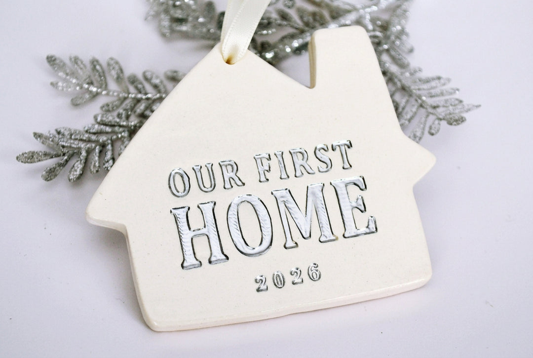 First Home Christmas Ornament - Our First Home - READY TO SHIP - Handmade Ceramic