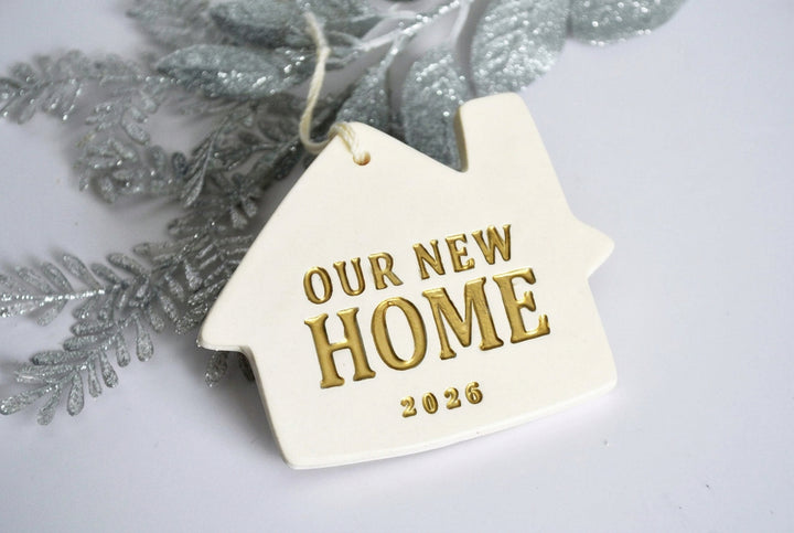 New Home Christmas Ornament - Our New Home - READY TO SHIP - Handmade Ceramic