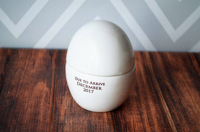 We're Expecting Announcement, We're Pregnant Announcement - Egg Keepsake Box
