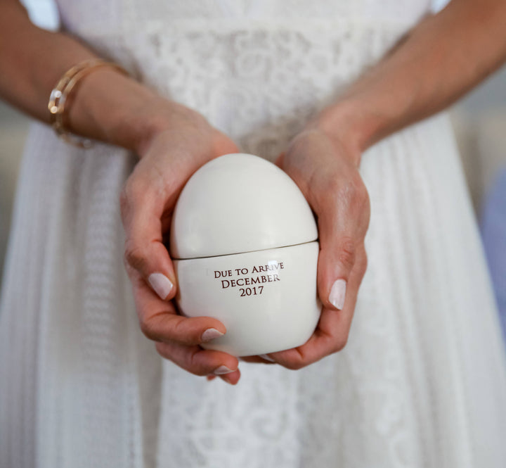 We're Expecting Announcement, We're Pregnant Announcement - Egg Keepsake Box