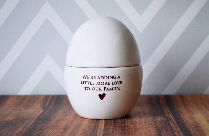 We're Expecting Announcement, We're Pregnant Announcement - Egg Keepsake Box