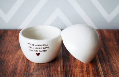 We're Expecting Announcement, We're Pregnant Announcement - Egg Keepsake Box