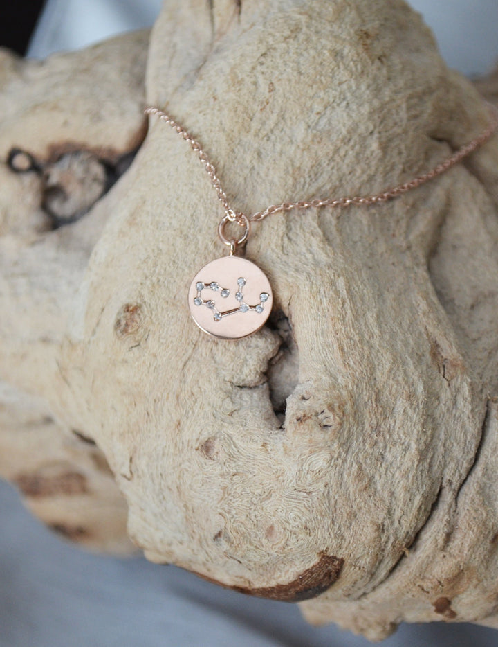 Zodiac Jewelry, Rose gold Zodiac Necklace, Constellation Necklace, Astrology Necklace, Gemini Necklace