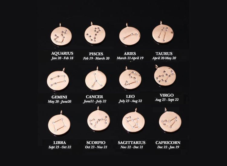 Zodiac Jewelry, Rose gold Zodiac Necklace, Constellation Necklace, Astrology Necklace, Gemini Necklace