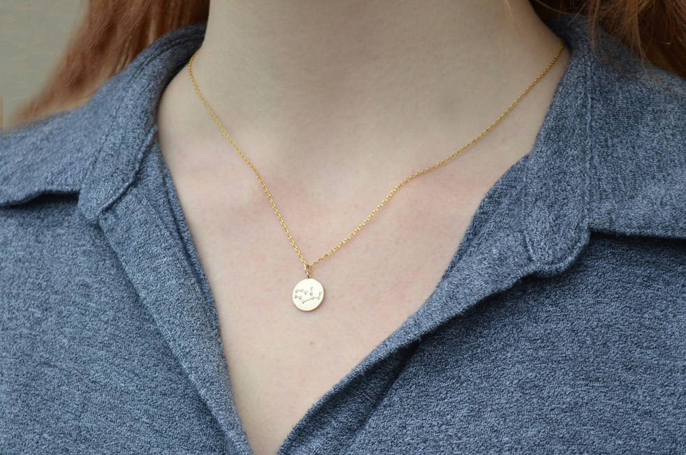 Zodiac Jewelry, Rose gold Zodiac Necklace, Constellation Necklace, Astrology Necklace, Gemini Necklace