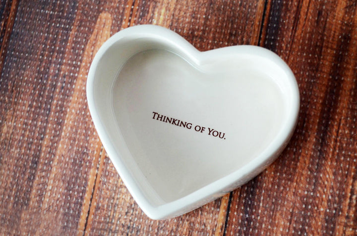 Sympathy Gift - In Our Hearts Forever - READY TO SHIP - Heart Shaped Ceramic Keepsake Box