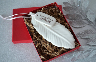 Sympathy Feather Ornament, In Loving Memory - Personalized