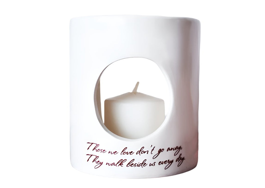 Sympathy Gift, Sympathy Candle, Sympathy Votive - Add Custom Text - Those we love don’t go away, They walk beside us every day