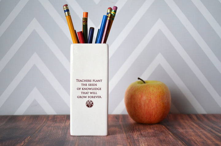 Teachers plant the seeds of knowledge that will grow forever - Vase - Teacher Gift - READY TO SHIP