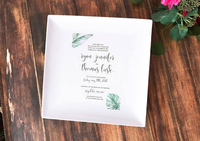 Personalized Wedding Invitation Large Plate in Color - 10 x 10 - Wedding Gift