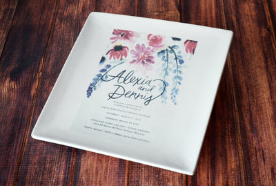 Personalized Plate with Wedding Invitation in Color - Wedding Gift, Wedding Present