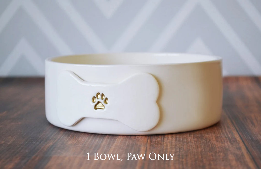 Personalized Food or Water Dog Bowl - Small/Medium Size (6" dia.) Dog Bowl - Ceramic